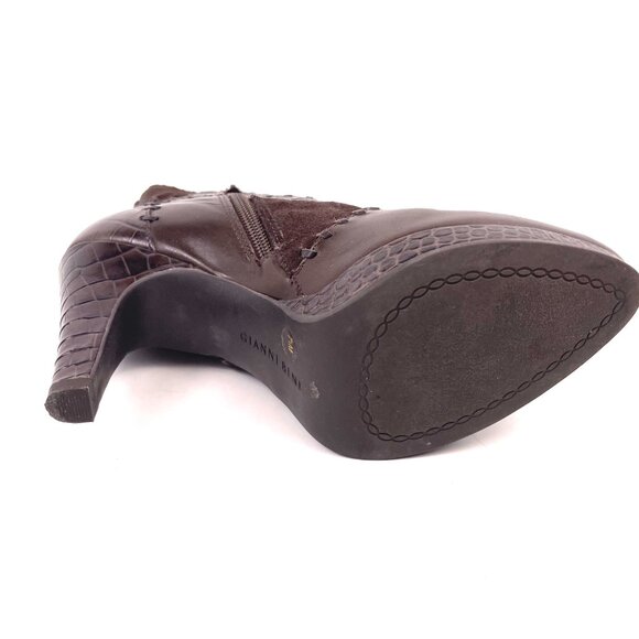 Gianni Bini Brown Patchwork Ankle Boots – Size 7.5M, 3.75” Heel - Picture 12 of 12